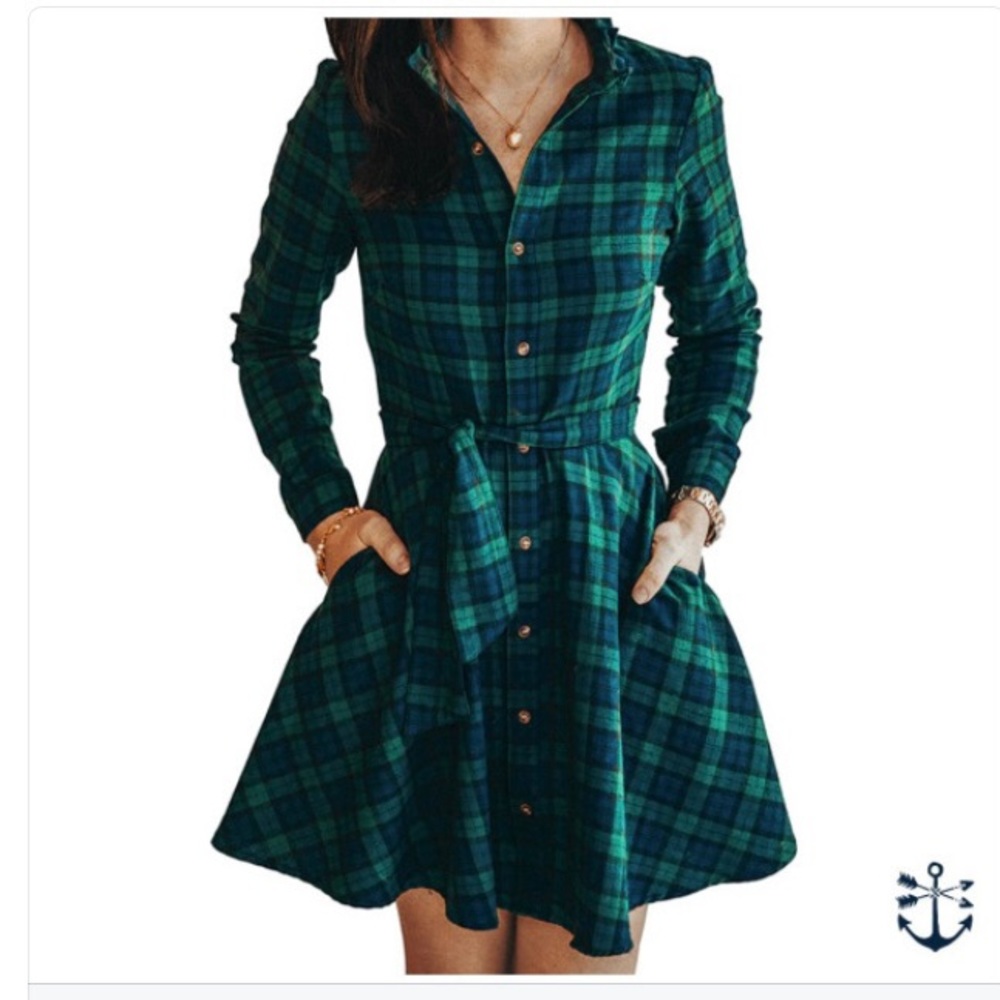 Kiel James Patrick Under the Mistletoe Flannel Dress, Size XS